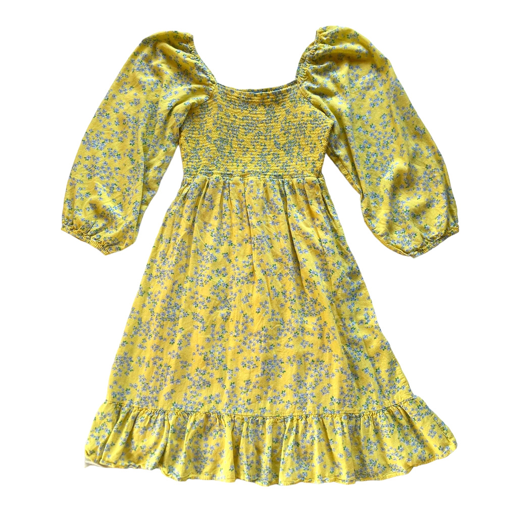 Draper James Floral Smocked Midi Dress Size XL Yellow